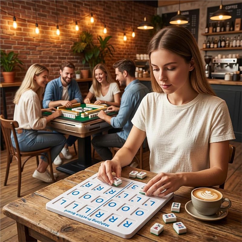 3D Printing Solo - Hochwertiges Solo-Übungs-Mahjong-Brett mit 24 Fächern -