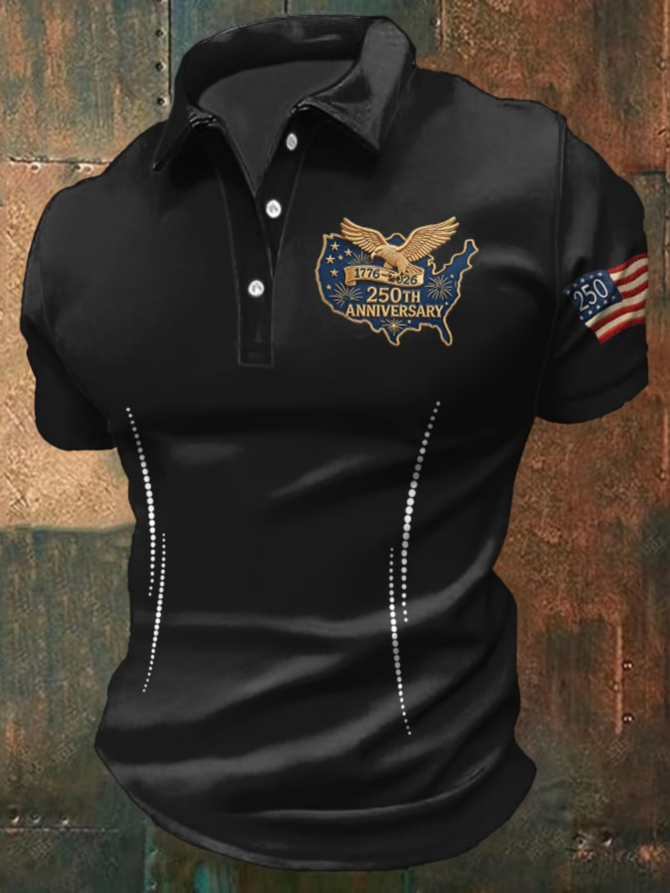 3D Printing Eagle - Herren USA 250. Jubiläum Poloshirt 3D-Druck