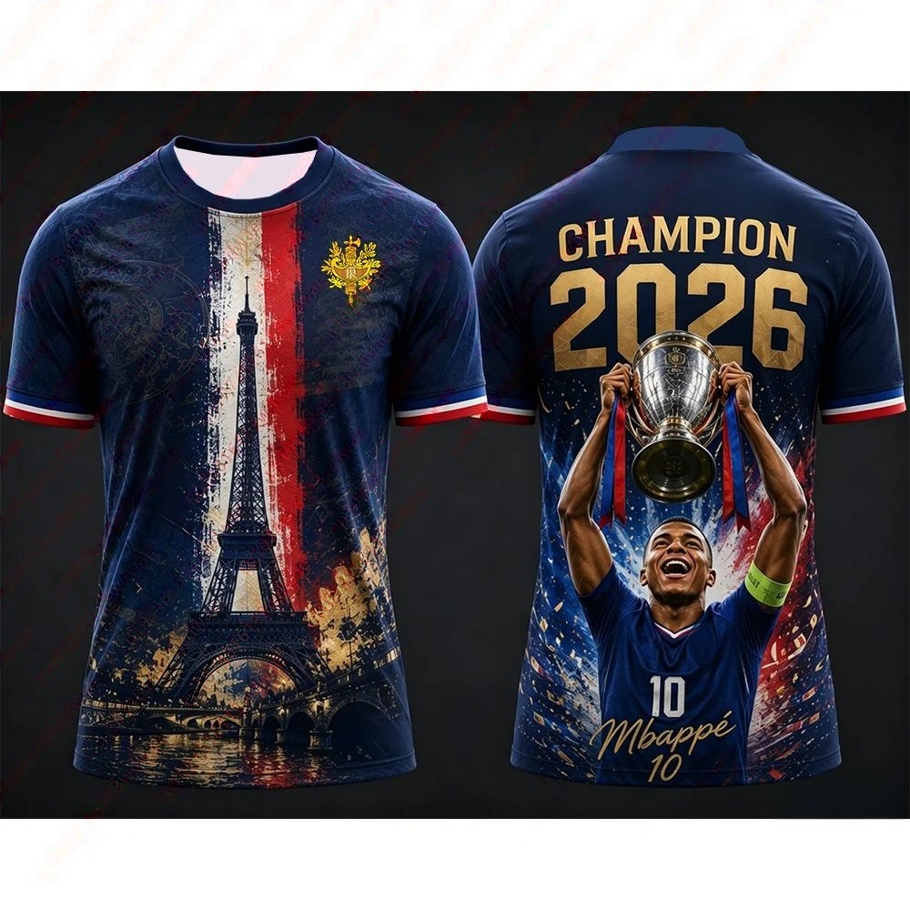 3D Printing Solo - 2026 Frankreich Fußball-Events Kreatives Konzept-Trikot Sommer-Freizeittrikot