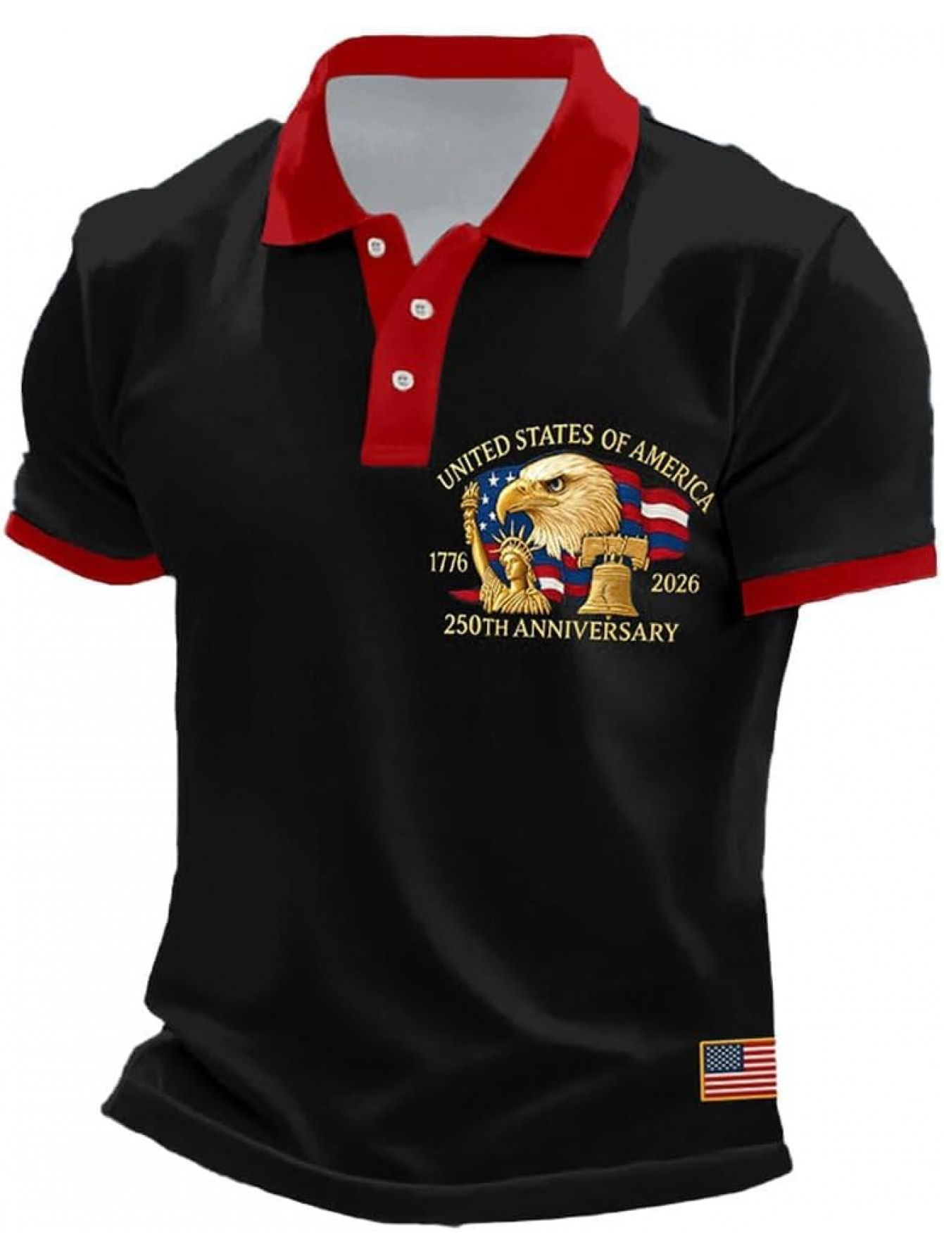 Herren USA 250. Jubiläum Polos – 3D Printing Eagle Bewertung und Preis