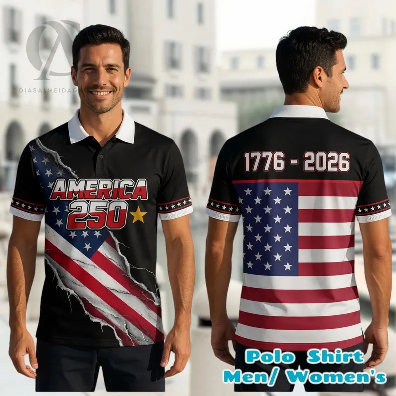 Herren Patriotisches Golf-Polo – 3D Printing Eagle Bewertung und Preis
