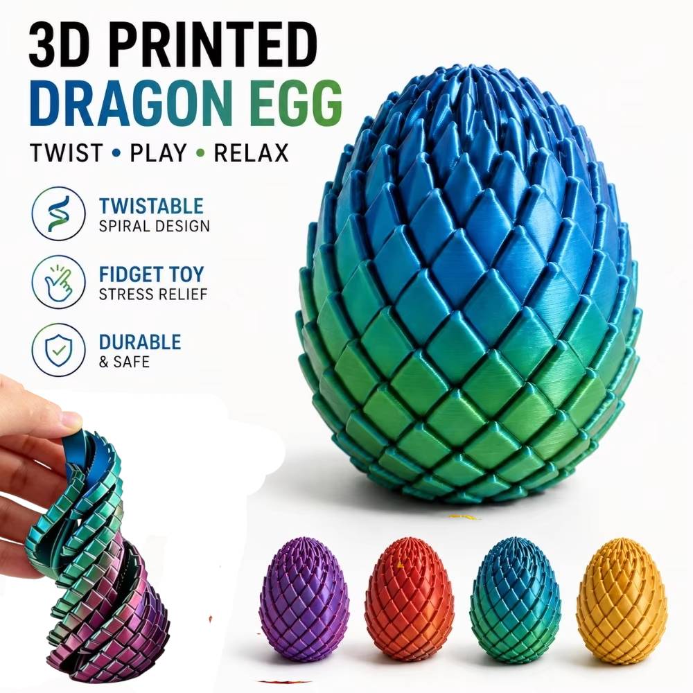 3D Drachenei Gedrehte Spirale  – 3D Printing Dragon Bewertung und Preis